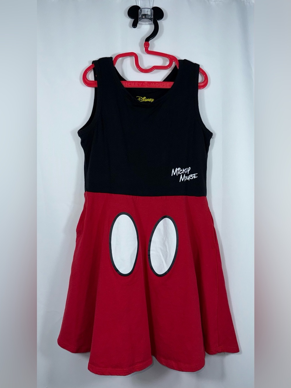 Disney Girl’s Size L (10/12) Mickey Mouse Sleeveless Pocket Tank Dress